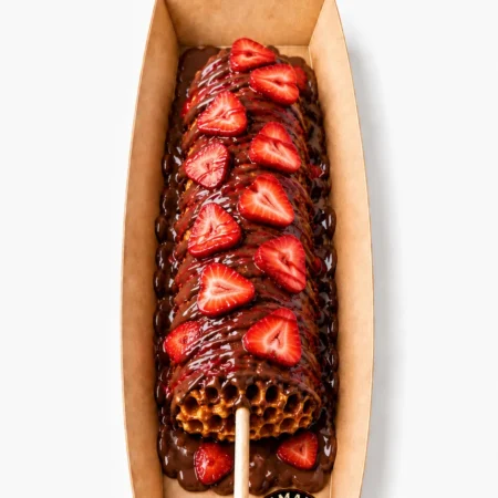 Strawberry chocolate waffle stick